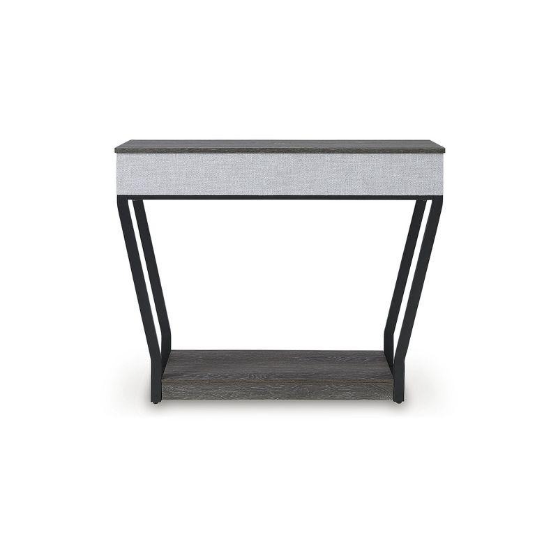 Gray and Black Rectangular Console Sofa Table with Storage