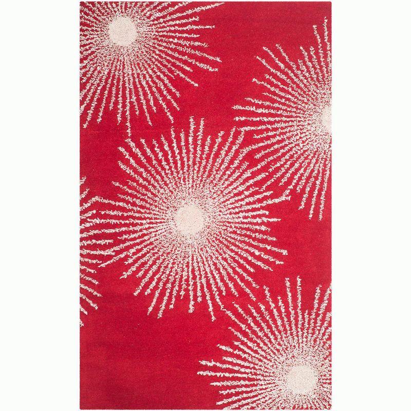 Soho SOH712 Hand Tufted Indoor Accent Rug - Red/Ivory - 3'6"x5'6" - Safavieh.