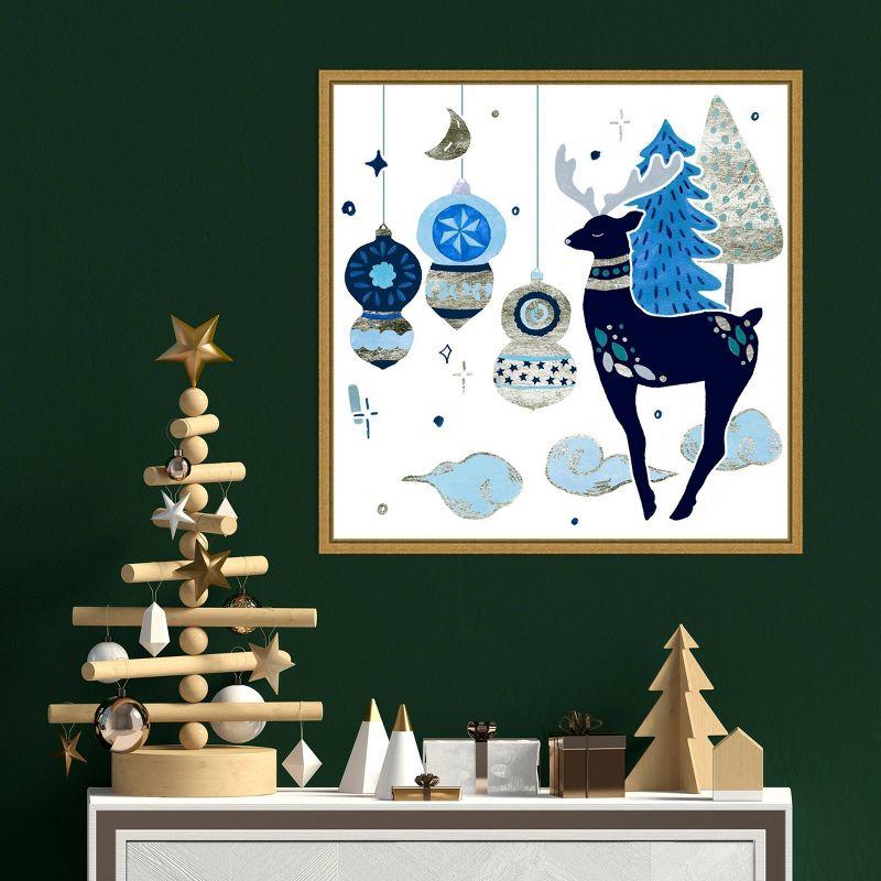 Amanti Art 22"x22" Goodnight Reindeer II by Melissa Wang Framed Canvas Wall Art Print