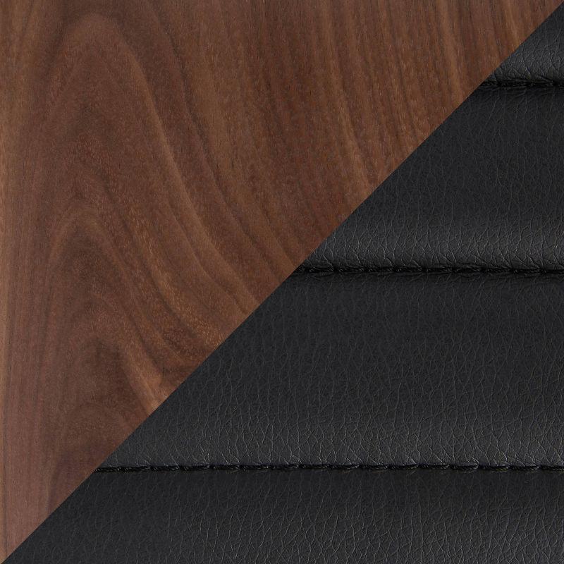 LumiSource Set of 2 Mason Contemporary Swivel Counter Height Barstools Black: Faux Leather, Steel Legs, Fixed 26" Seat Height