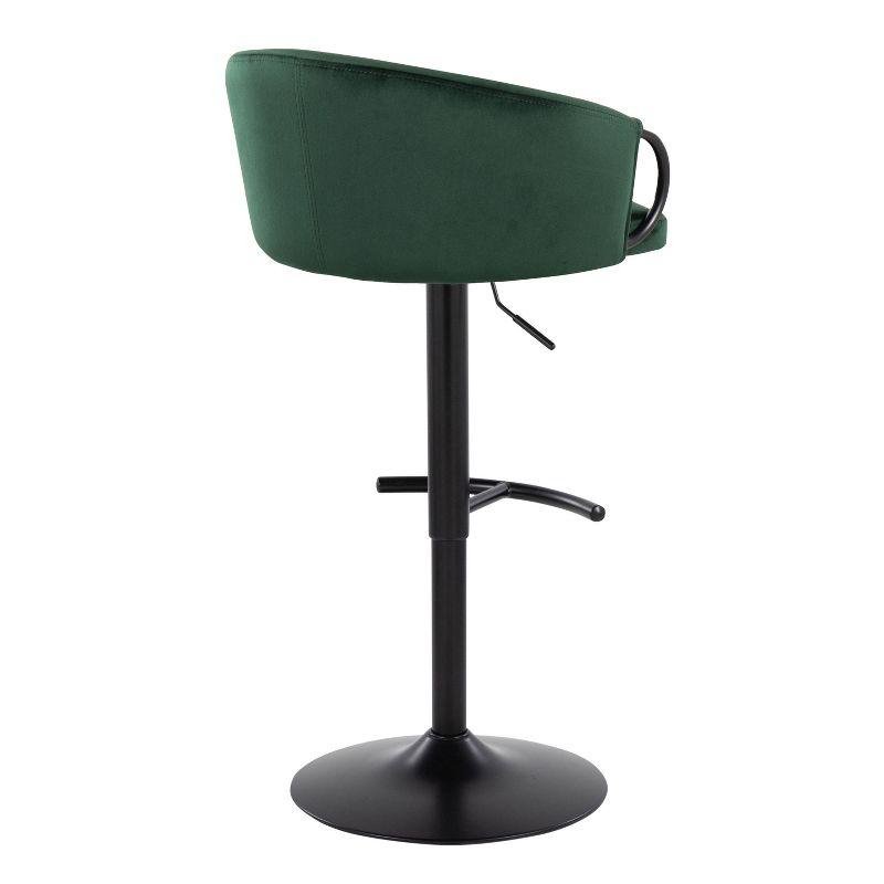 LumiSource Swivel Upholstered Adjustable Height Counter Stool with Metal Frame