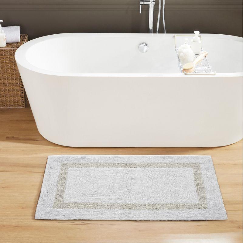 Better Trends Hotel 100% Cotton Tufted Two Tone Reversible Bath Rug 24" x 40" Rectangle - White/Ivory
