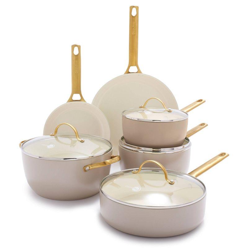 GreenPan ™ Reserve Taupe 10-Piece Ceramic Non-Stick Cookware Set with Bonus Cookbook