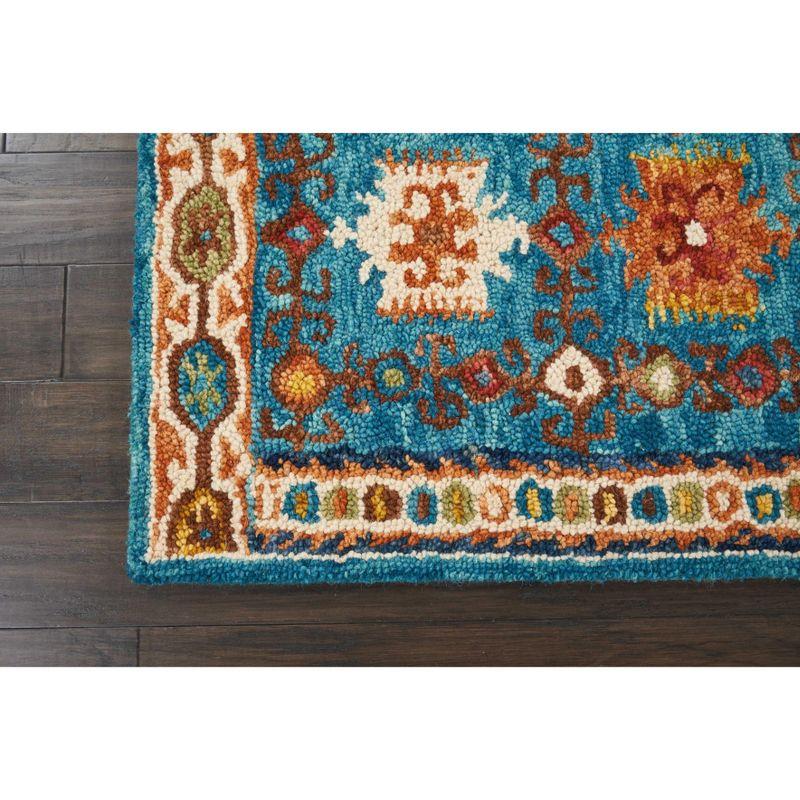 Teal Elegance Hand-Tufted Wool Runner Rug 27" x 90"