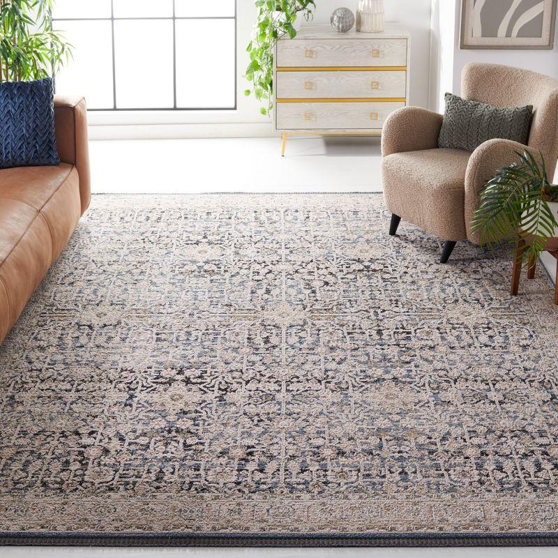 Vivaldi Square Blue Synthetic 79" Easy Care Area Rug