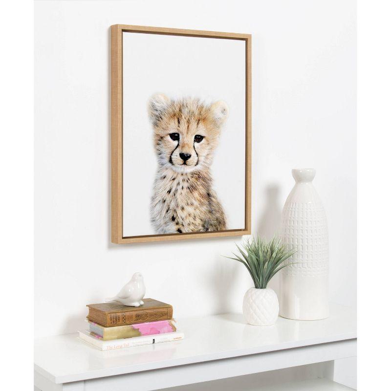 Natural Framed Cheetah Cub Canvas Print, 18" x 24"