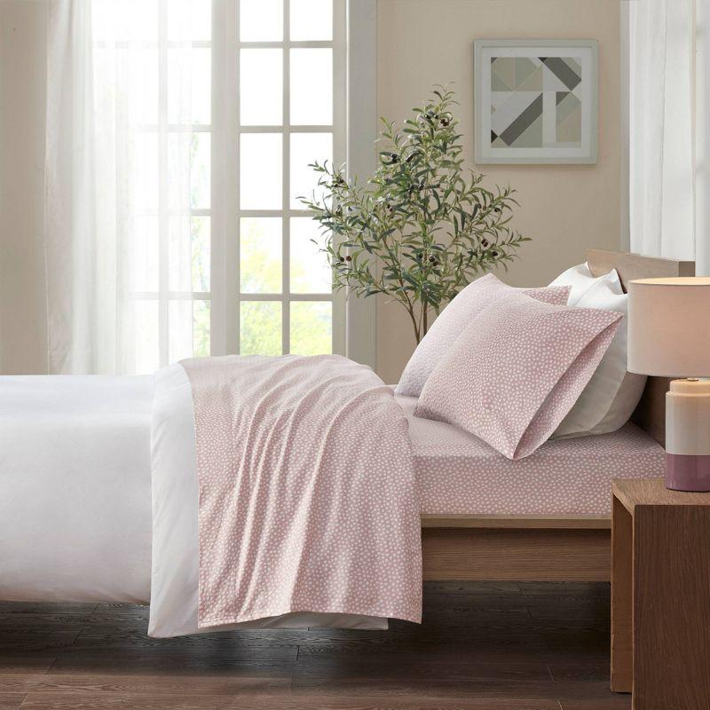 King Blush Dots Cotton Flannel Sheet Set