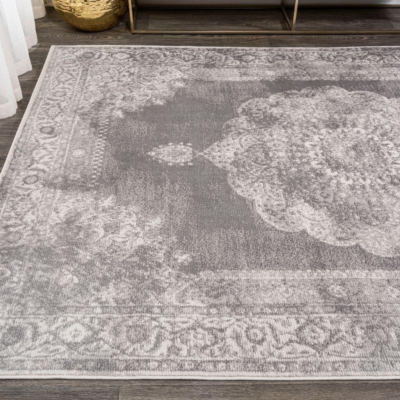 3'x5' Rosalia Cottage Medallion Area Rug, Gray/Dark Gray - JONATHAN Y
