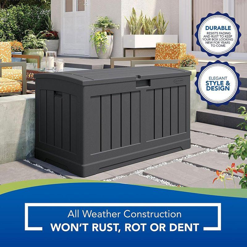 Suncast Suncast 50 Gallon Plastic Deck Box with Molded Lockable Feature for Home, Gray