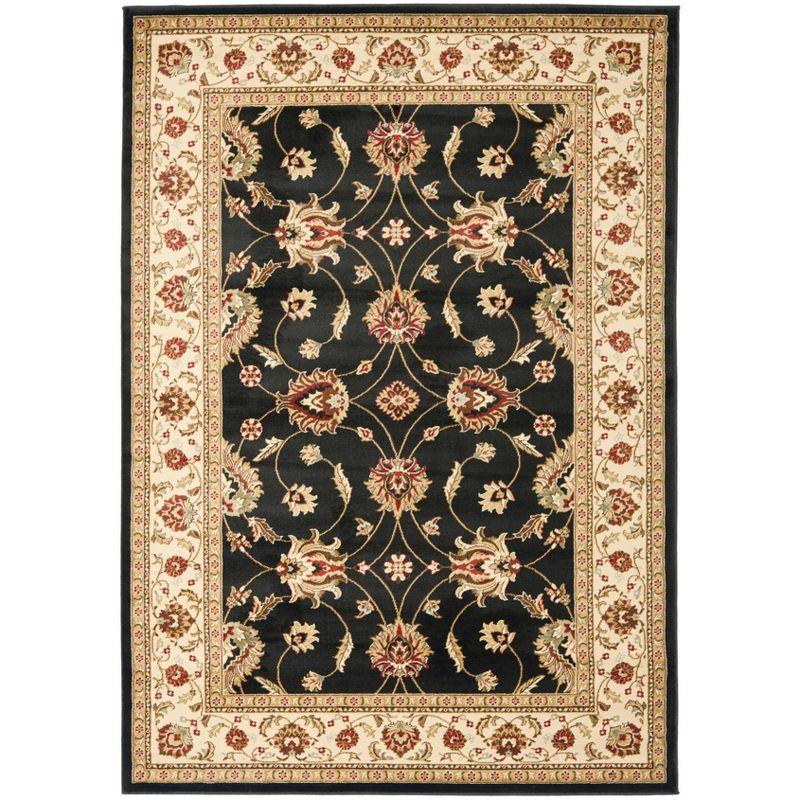 Lyndhurst LNH553 Power Loomed Area Rug - Black/Ivory - 6'7"x9'6" - Safavieh