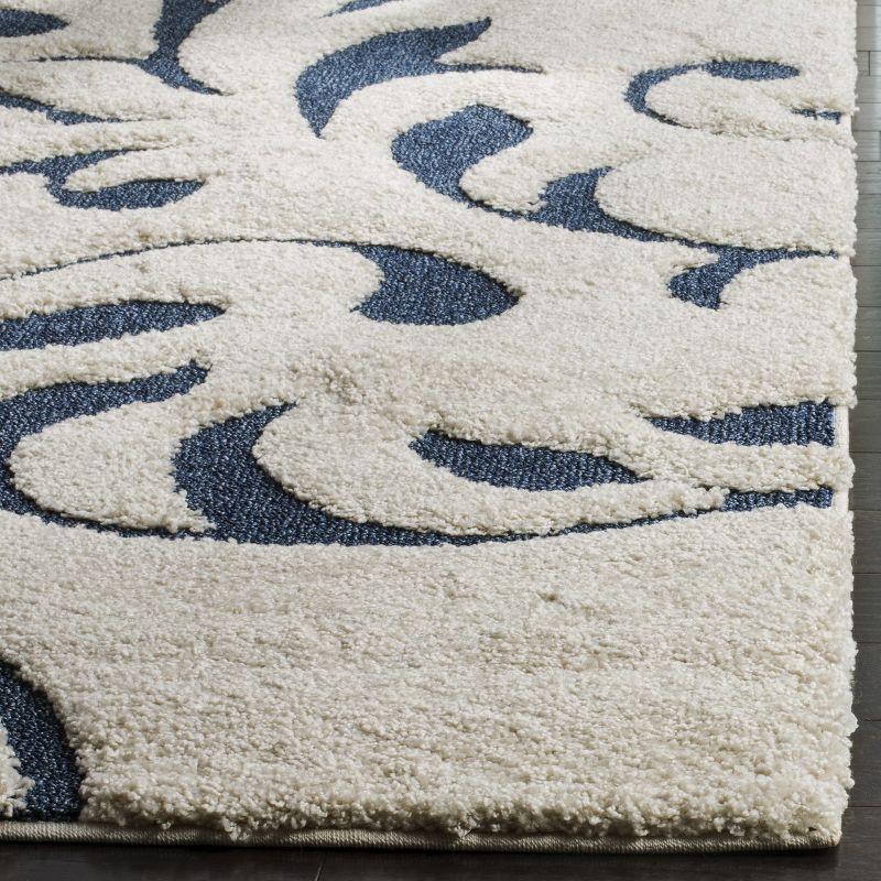 Florida Shag SG468 Power Loomed Indoor Area Rug - Cream/Blue - 5'3"x7'6" - Safavieh.