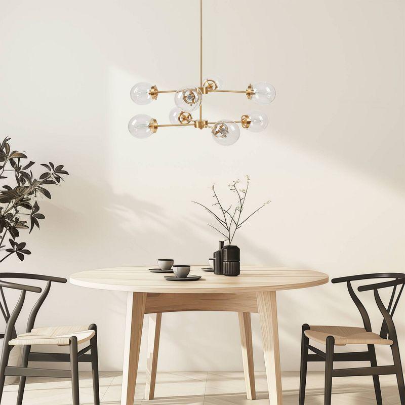 Ink+Ivy 34"x44" Calista 8-Light Chandelier: Adjustable, UL Listed, Iron & Glass Fixture