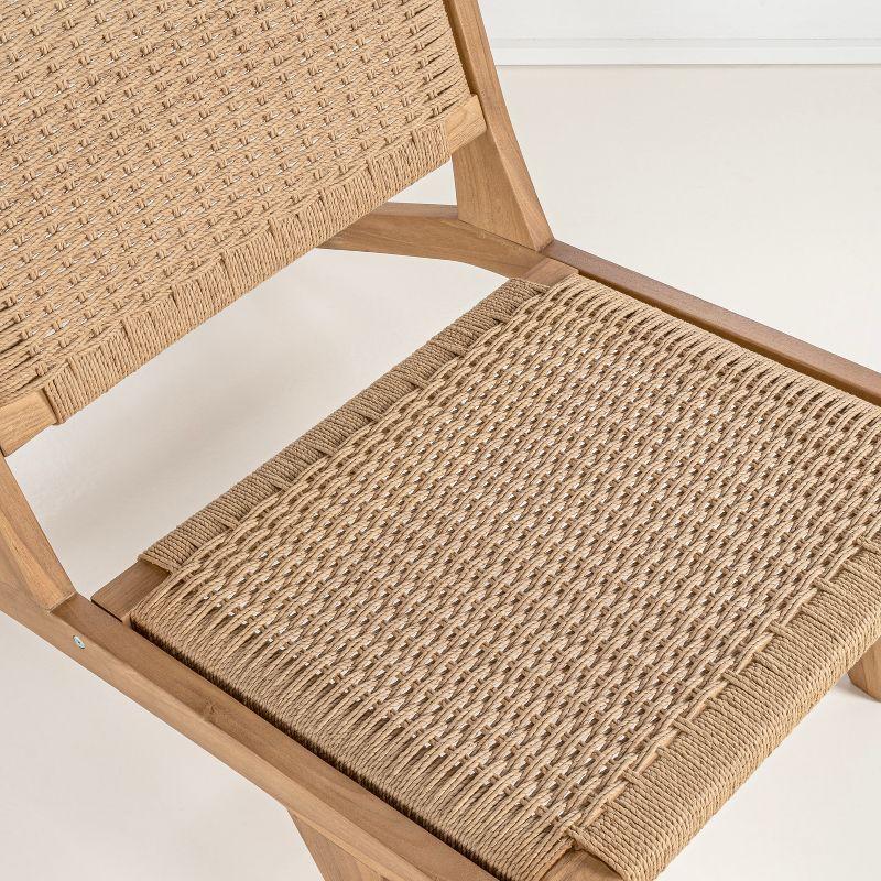 Parker Mid-Century Modern Woven Seagrass Wood Armless Lounge Chair - JONATHAN Y