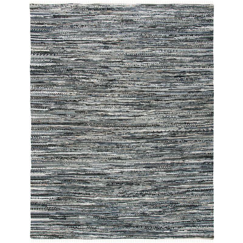 Rag Area Rug RAR128 Hand Woven Area Rug - Grey - 8'x10' - Safavieh.