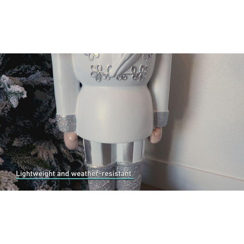 Sunnydaze 37" Sterling the Silver Christmas Nutcracker Statue - 2Pk