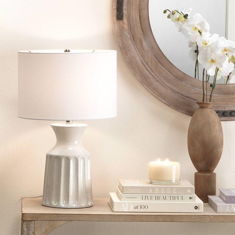 Addison Off-White Ceramic Table Lamp with Cotton Shade