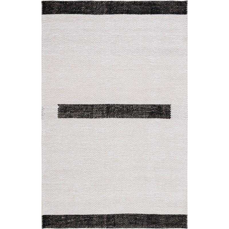 Natura NAT324 Flat Weave Indoor Accent Rug - Ivory/Black - 3'x5' - Safavieh