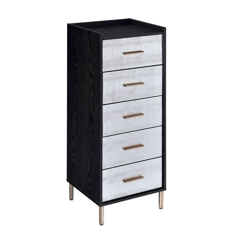 Myles 17" Armoires - Acme Furniture: Metal Frame, 5-Door Jewelry Storage, No Assembly Required