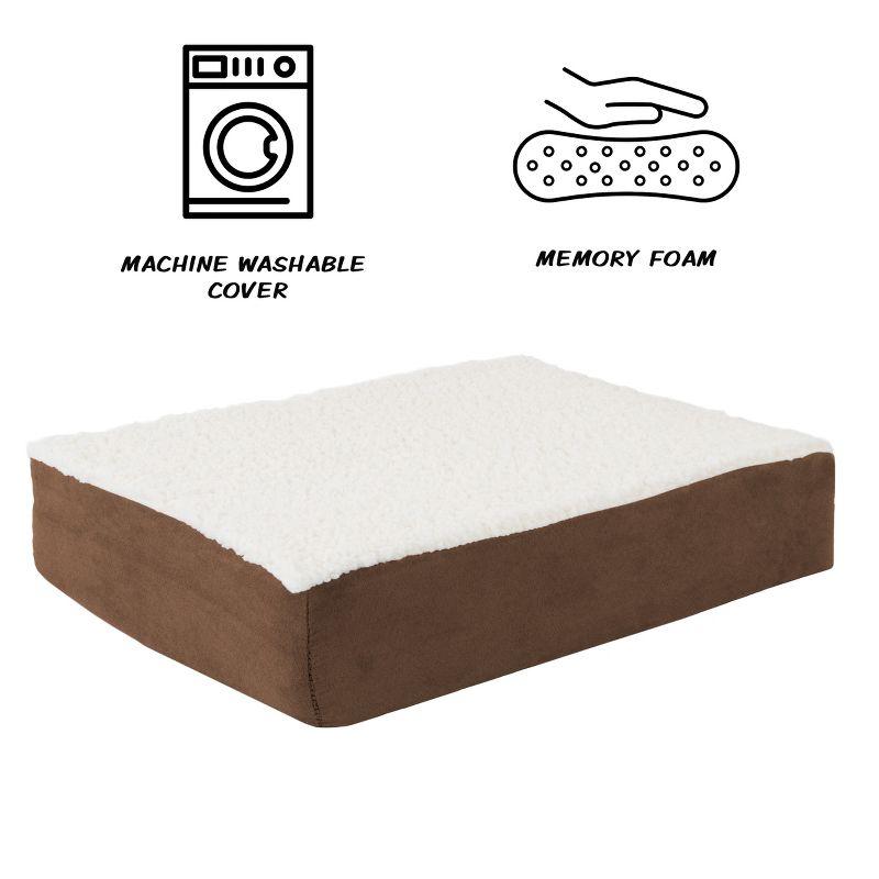 Pet Adobe Orthopedic -Top Memory Foam Pet Bed With Removable Cover - Brown