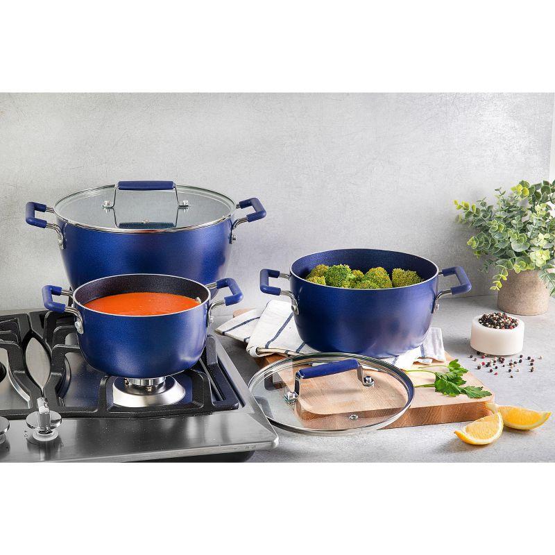 Granitestone Granitestone 6 Piece Stackable Nonstick Nesting Pots with Lids, Dishwasher Safe
