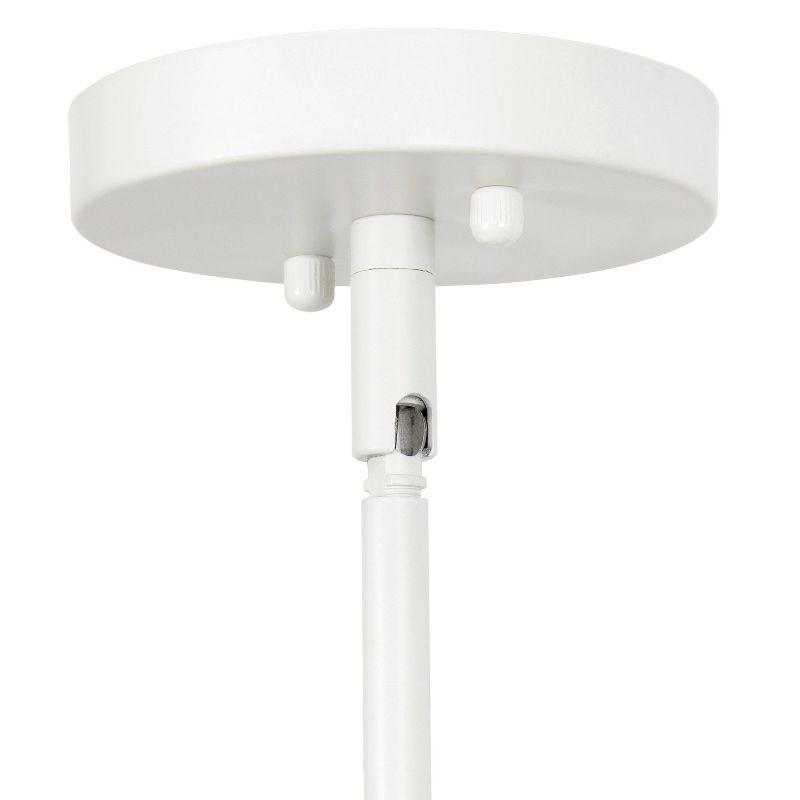 1-Light 9.25" Modern Farmhouse Adjustable Hanging Cylindrical Clear Glass Pendant Fixture with Metal Accent White - Lalia Home: UL Listed