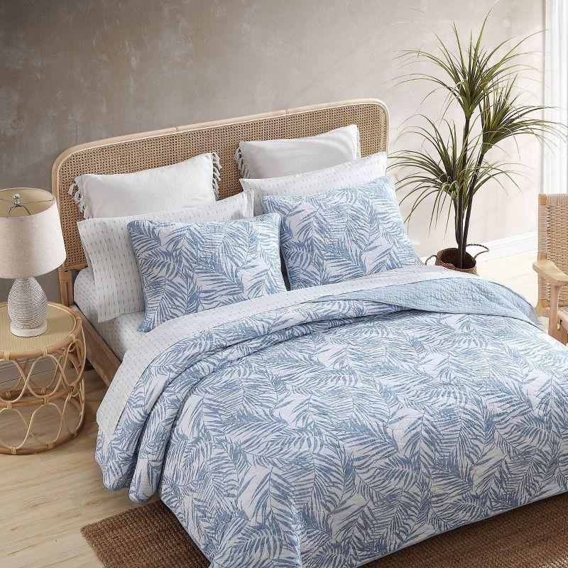 Blue Canal Full Cotton Reversible Quilt Set