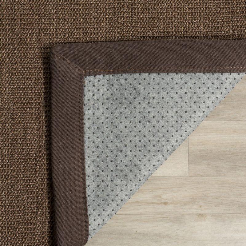 Brown Sisal and Jute 4' x 6' Rectangular Area Rug