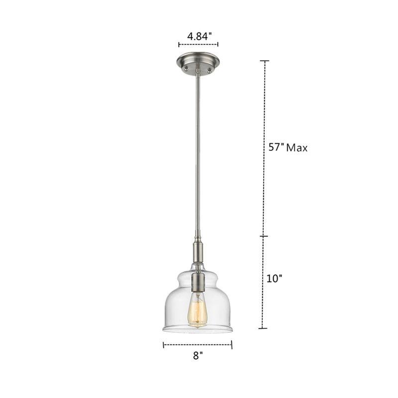 Chloe Lighting Zoe Transitional 1 Light Brushed Nickel Ceiling Mini Pendant 8" Wide