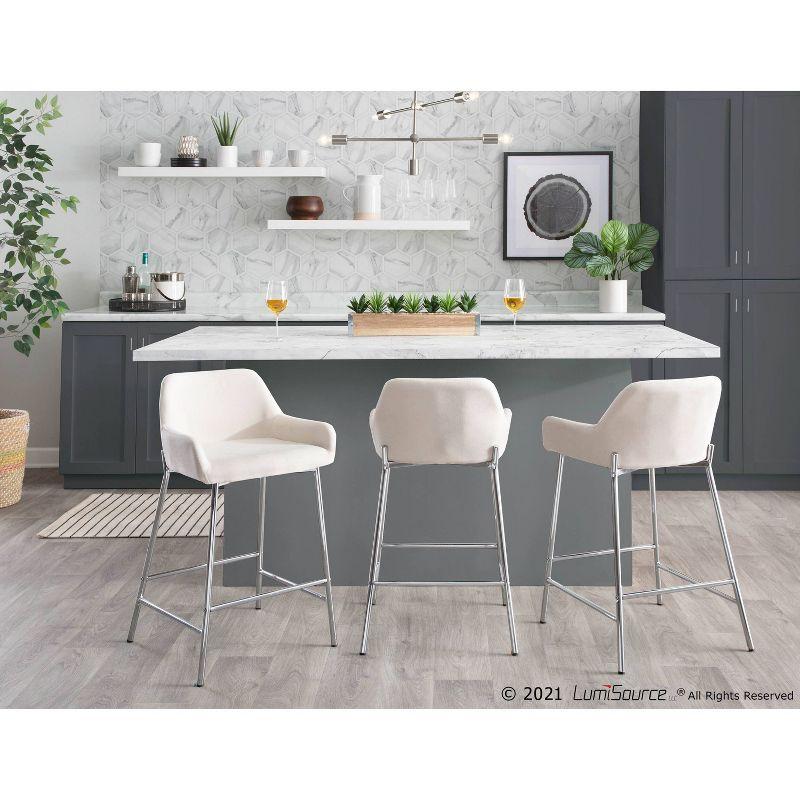 Willa Arlo™ Interiors Cassiopeia Upholstered Counter Stool with Metal Frame (Set of 2)