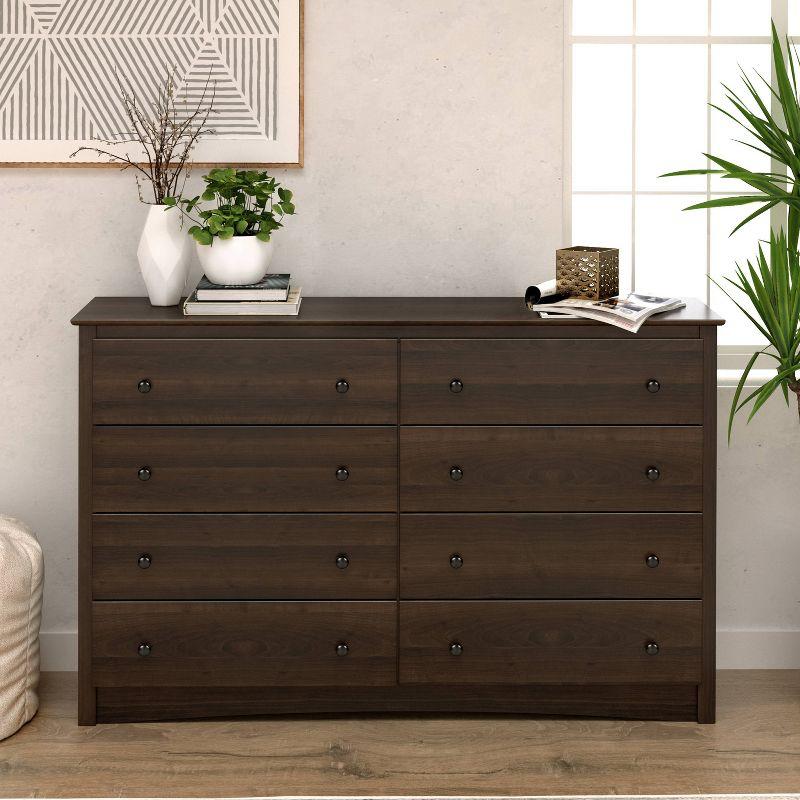 Sonoma 8 Drawer Dresser Espresso - Prepac: Laminated MDF, Metal Hardware, Includes Anti-Tip Kit