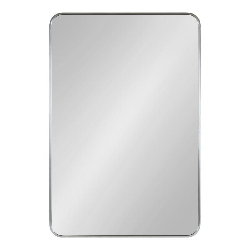 Kate and Laurel Zayda Radius Rectangle Framed Wall Mirror, 24x36, Silver