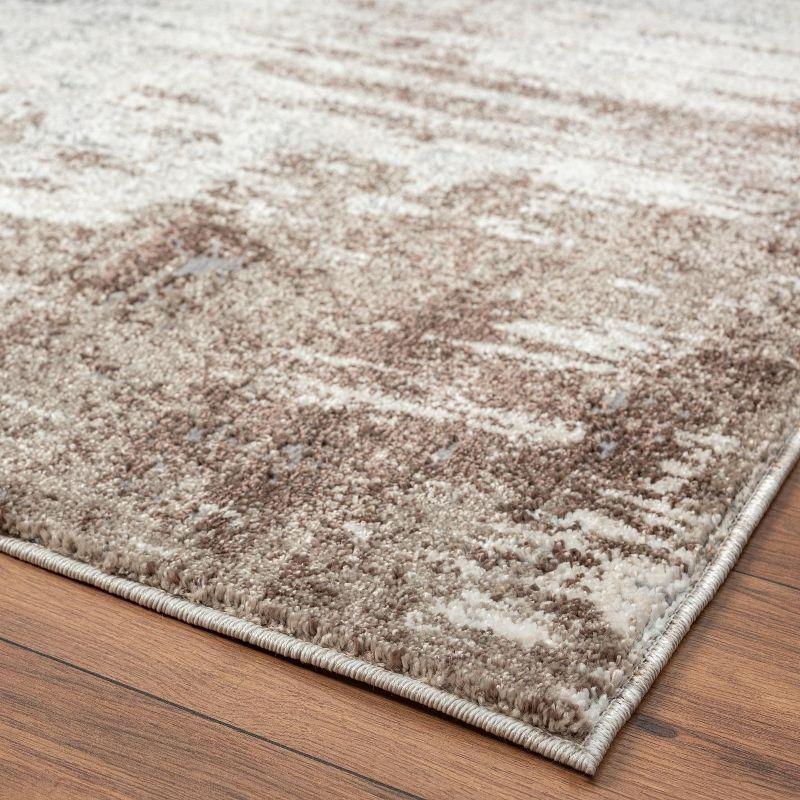 Luxe Weavers Rug 7680 Abstract Persian-Rugs Stain Resistant, Machine-Made, Brown