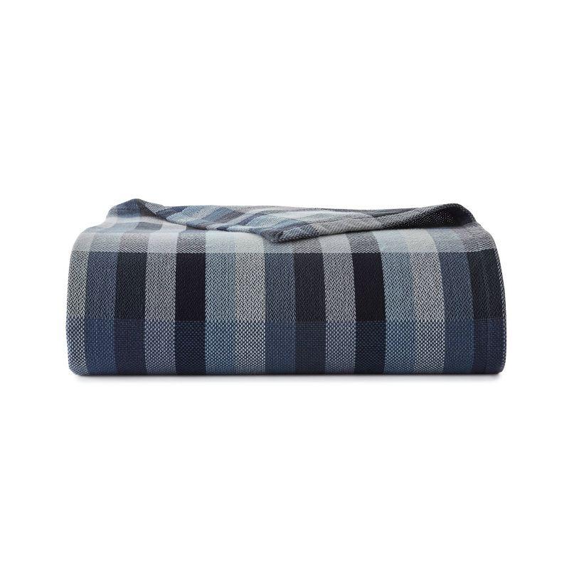 Eddie Bauer Windsor Stripe Blue Cotton Blanket