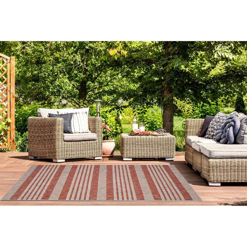 Courtyard CY8062 UV & Stain Resistant Non-Shedding Power Loomed Indoor/Outdoor Area Rug - Red/Beige - 6'7"x9'6" - Safavieh