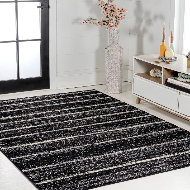 JONATHAN Y Williamsburg Minimalist Stripe Black/Cream 5 ft. x 8 ft. Area Rug