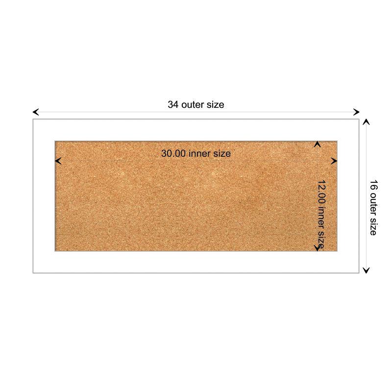 Amanti Art Wedge White Framed Corkboard, Natural Cork