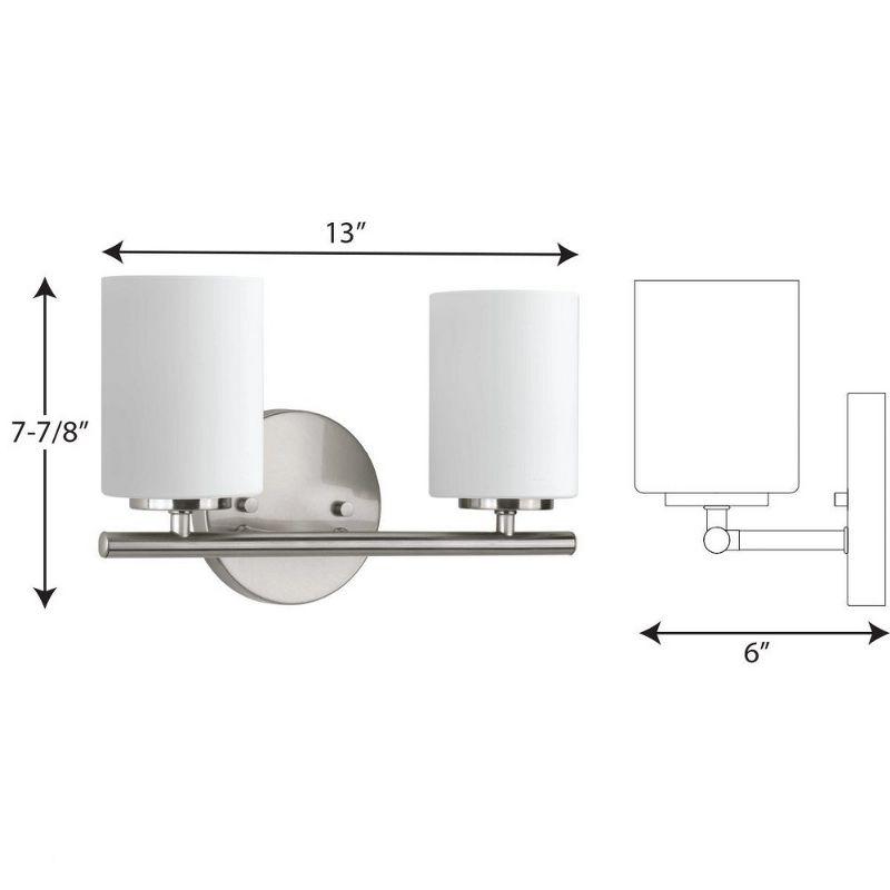 Progress Lighting Replay 2-Light Bath Vanity, Porcelain, Textured Black, Shade Included