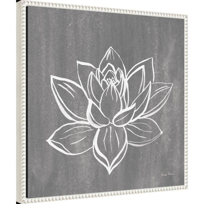 Amanti Art Lotus on Grey by Farida Zaman Canvas Wall Art Print Framed 22 x 22