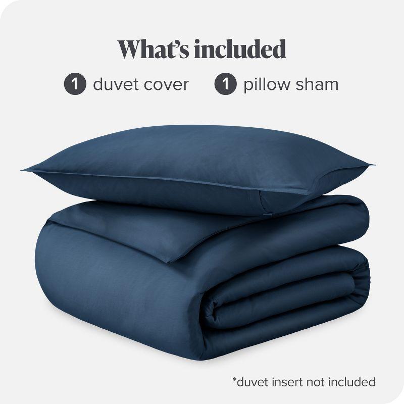 400 Thread Count Organic Cotton Sateen Duvet Cover and Sham Set by Bare Home