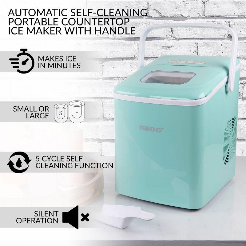 Igloo 26-Pound Automatic Self-Cleaning Portable Countertop Ice Maker Machine With Handle