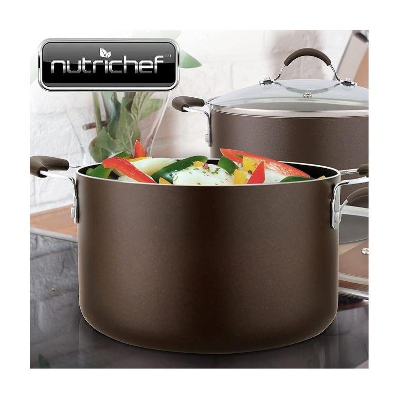 NutriChef 5 Quarts Non-Stick Aluminum Pot Set