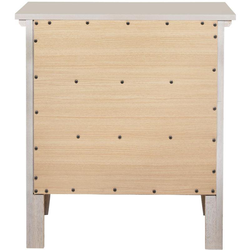 Passion Furniture Hammond 3-Drawer Silver Champagne Nightstand (26 in. H x 24 in. W x 18 in. D)