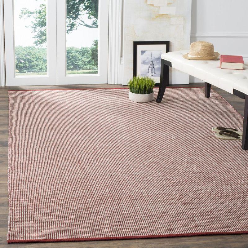 Montauk Red and Ivory 6' x 9' Handwoven Cotton Area Rug