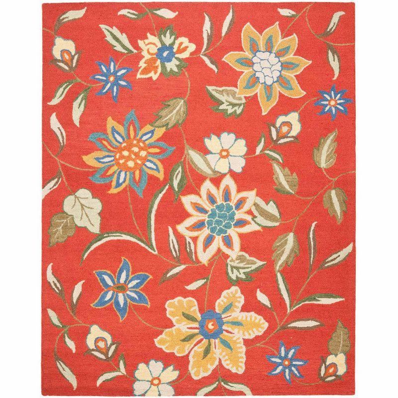 Blossom BLM673 Hand Hooked Area Rug - Rust/Multi - 8'9"x12' - Safavieh..