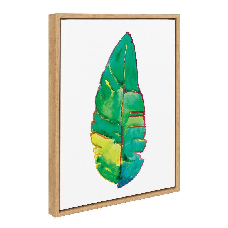 Kate and Laurel Sylvie Banana Leaf Framed Canvas by ViolaÿKreczmer, 18x24, Natural