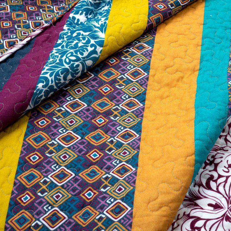 Lush Decor Boho Stripe Reversible Coverlet Set