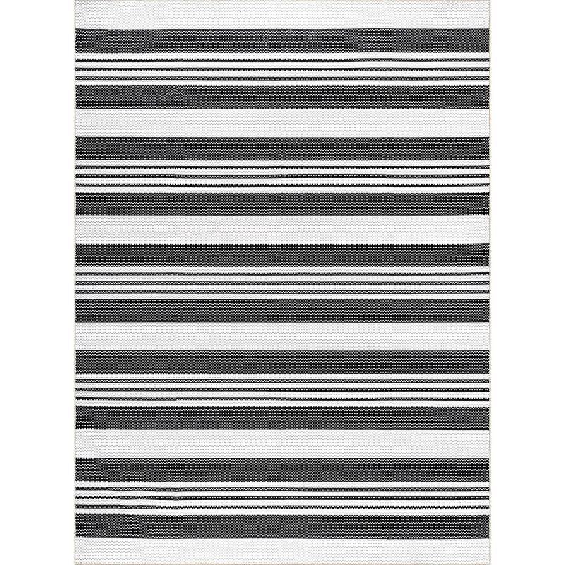 Nuloom Lena Pet Friendly Machine Washable Striped Area Rug, 3' x 5', Charcoal