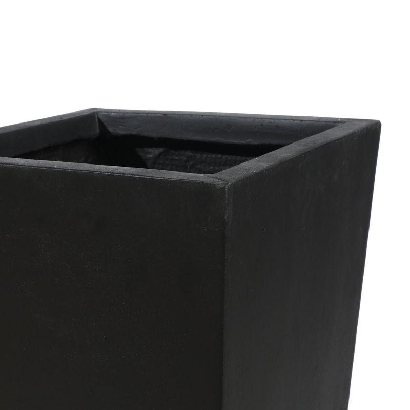 LuxenHome Square Tapered 24.2" Tall Planter Black