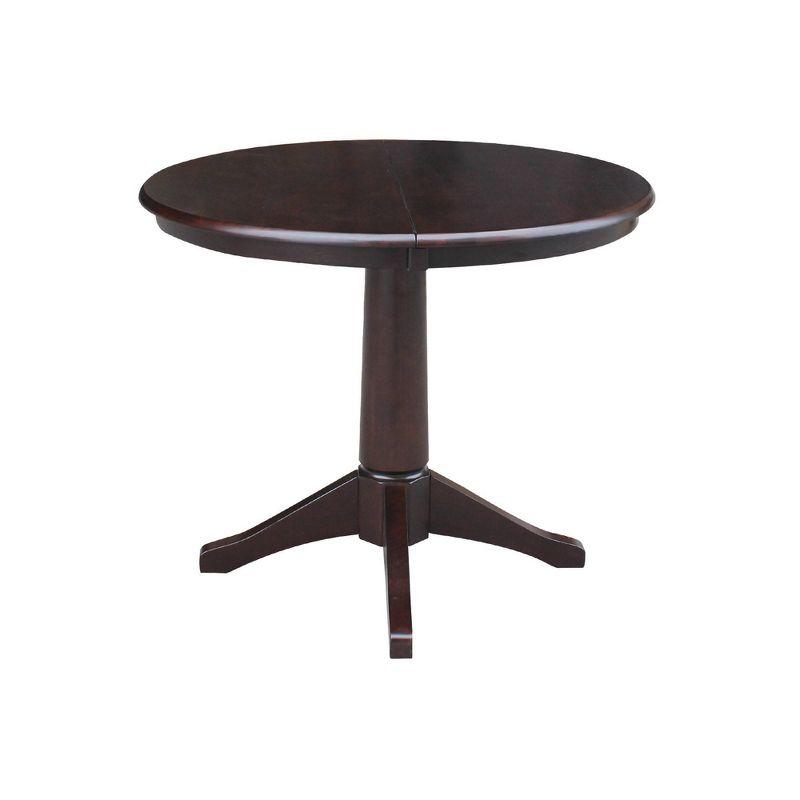 Espresso Oval Extendable Wood Dining Table with Leaf