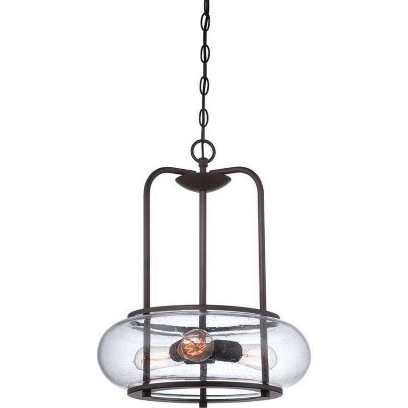 Quoizel Old Bronze 3-Light Pendant with Clear Glass Shade